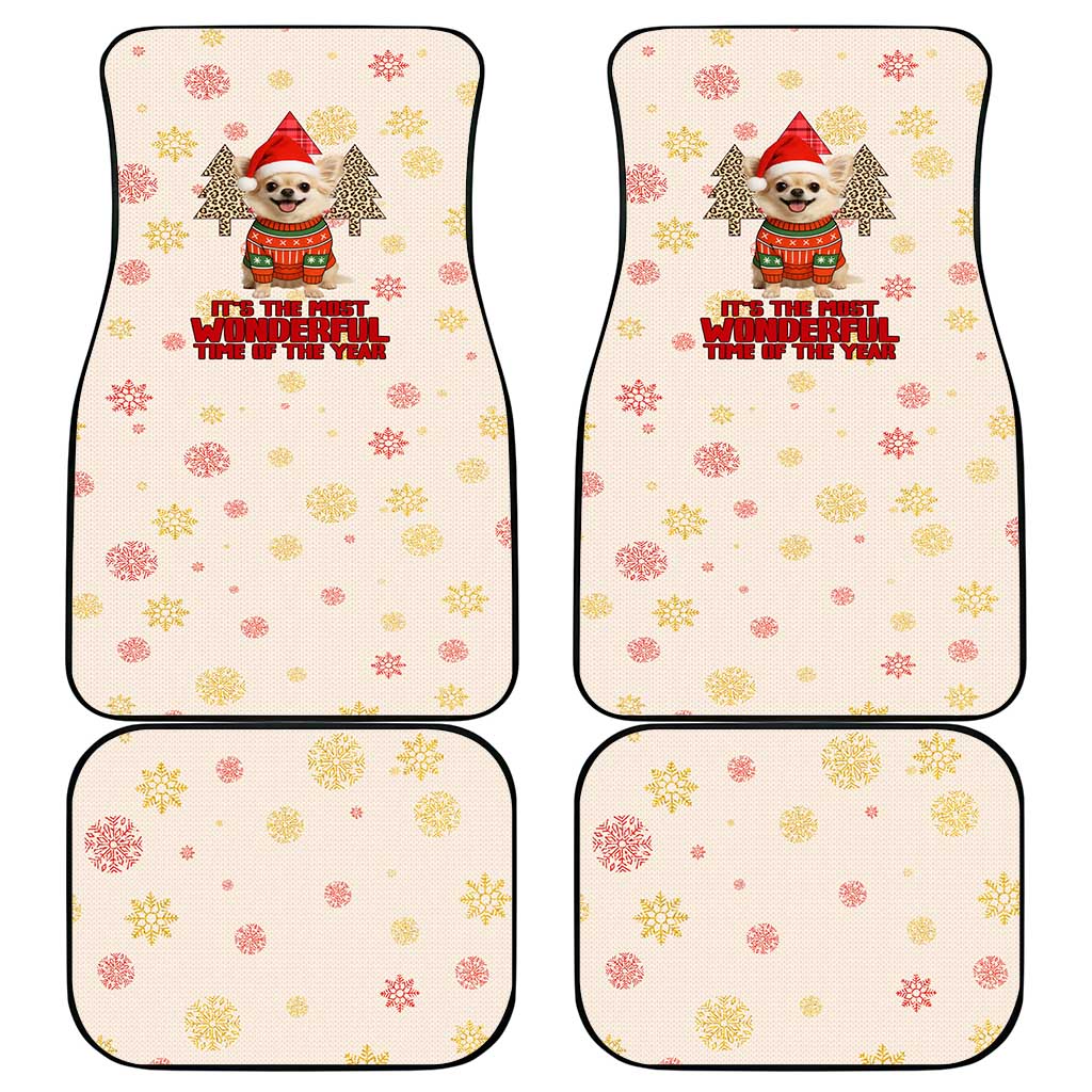 Chihuahua The Most Beautiful Time Xmas Christmas Car Mats Xmas Holiday Patterns - Wonder Print Shop