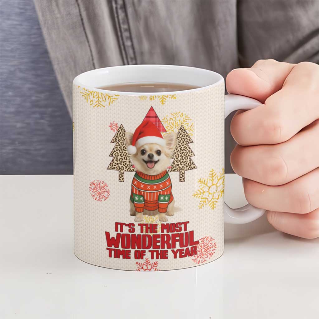 Chihuahua The Most Beautiful Time Xmas Christmas Ceramic Mug Xmas Holiday Patterns - Wonder Print Shop