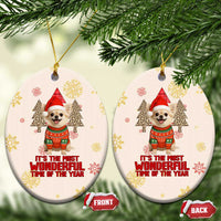 Chihuahua The Most Beautiful Time Xmas Christmas Ceramic Ornament Xmas Holiday Patterns - Wonder Print Shop