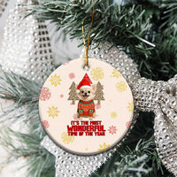 Chihuahua The Most Beautiful Time Xmas Christmas Ceramic Ornament Xmas Holiday Patterns - Wonder Print Shop