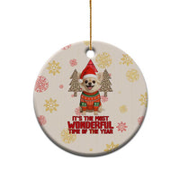Chihuahua The Most Beautiful Time Xmas Christmas Ceramic Ornament Xmas Holiday Patterns - Wonder Print Shop