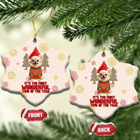 Chihuahua The Most Beautiful Time Xmas Christmas Ceramic Ornament Xmas Holiday Patterns - Wonder Print Shop