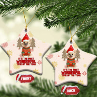 Chihuahua The Most Beautiful Time Xmas Christmas Ceramic Ornament Xmas Holiday Patterns - Wonder Print Shop