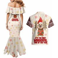 Chihuahua The Most Beautiful Time Xmas Christmas Couples Matching Mermaid Dress and Hawaiian Shirt Xmas Holiday Patterns - Wonder Print Shop