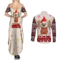 Chihuahua The Most Beautiful Time Xmas Christmas Couples Matching Summer Maxi Dress and Long Sleeve Button Shirt Xmas Holiday Patterns - Wonder Print Shop