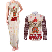 Chihuahua The Most Beautiful Time Xmas Christmas Couples Matching Tank Maxi Dress and Long Sleeve Button Shirt Xmas Holiday Patterns - Wonder Print Shop