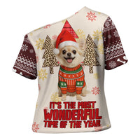 Chihuahua The Most Beautiful Time Xmas Christmas Cross Shoulder Shirt Xmas Holiday Patterns - Wonder Print Shop