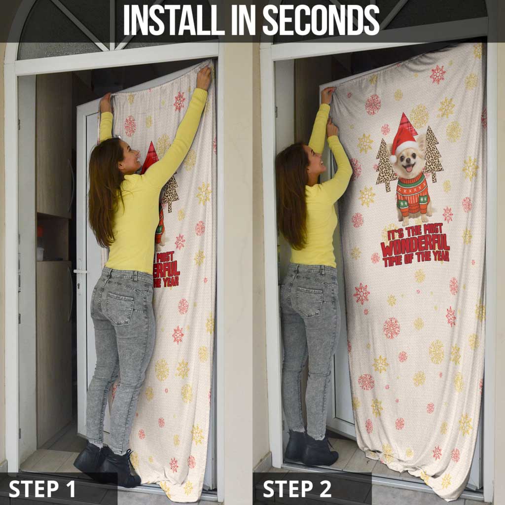 Chihuahua The Most Beautiful Time Xmas Christmas Door Cover Xmas Holiday Patterns - Wonder Print Shop