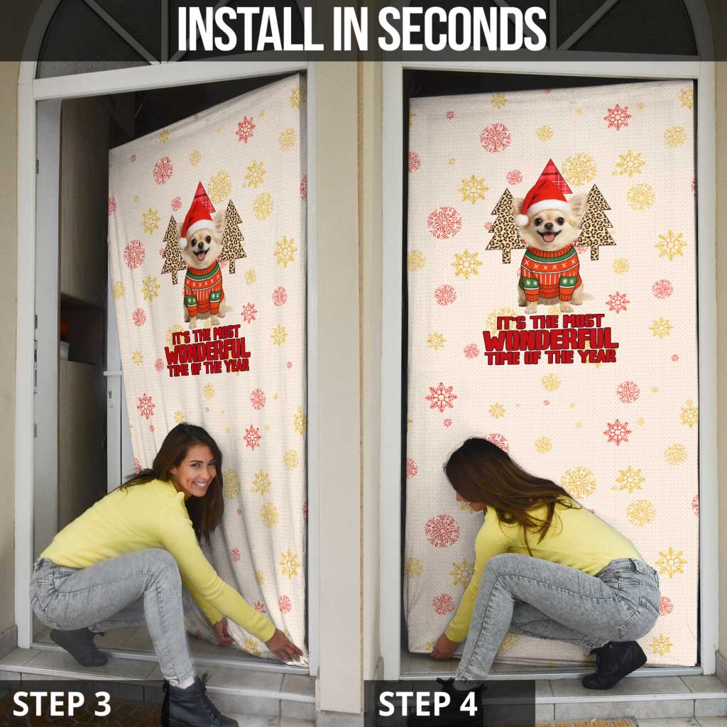 Chihuahua The Most Beautiful Time Xmas Christmas Door Cover Xmas Holiday Patterns - Wonder Print Shop