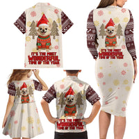 Chihuahua The Most Beautiful Time Xmas Christmas Family Matching Long Sleeve Bodycon Dress and Hawaiian Shirt Xmas Holiday Patterns - Wonder Print Shop