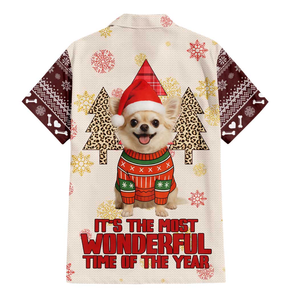Chihuahua The Most Beautiful Time Xmas Christmas Family Matching Mermaid Dress and Hawaiian Shirt Xmas Holiday Patterns - Wonder Print Shop