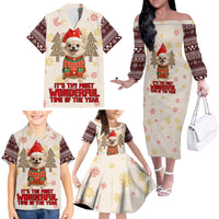 Chihuahua The Most Beautiful Time Xmas Christmas Family Matching Off The Shoulder Long Sleeve Dress and Hawaiian Shirt Xmas Holiday Patterns - Wonder Print Shop