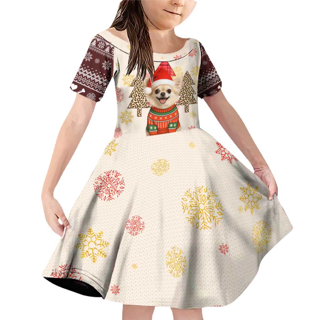 Chihuahua The Most Beautiful Time Xmas Christmas Family Matching Off Shoulder Short Dress and Hawaiian Shirt Xmas Holiday Patterns - Wonder Print Shop