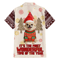 Chihuahua The Most Beautiful Time Xmas Christmas Family Matching Off Shoulder Short Dress and Hawaiian Shirt Xmas Holiday Patterns - Wonder Print Shop