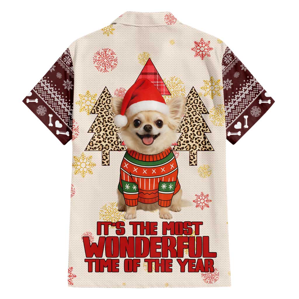 Chihuahua The Most Beautiful Time Xmas Christmas Family Matching Puletasi and Hawaiian Shirt Xmas Holiday Patterns - Wonder Print Shop