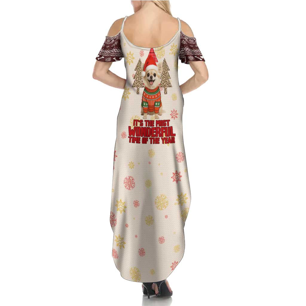 Chihuahua The Most Beautiful Time Xmas Christmas Family Matching Summer Maxi Dress and Hawaiian Shirt Xmas Holiday Patterns - Wonder Print Shop