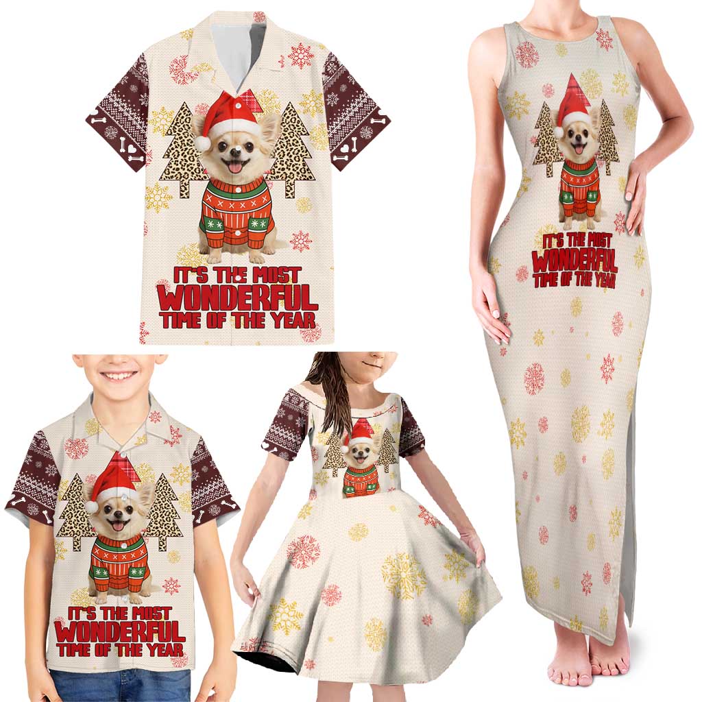 Chihuahua The Most Beautiful Time Xmas Christmas Family Matching Tank Maxi Dress and Hawaiian Shirt Xmas Holiday Patterns - Wonder Print Shop