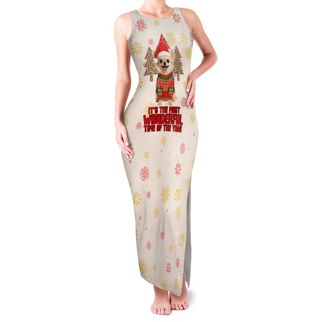 Chihuahua The Most Beautiful Time Xmas Christmas Family Matching Tank Maxi Dress and Hawaiian Shirt Xmas Holiday Patterns - Wonder Print Shop