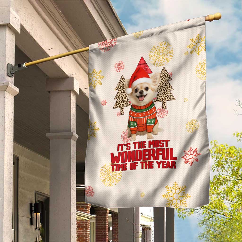 Chihuahua The Most Beautiful Time Xmas Christmas Garden Flag Xmas Holiday Patterns - Wonder Print Shop