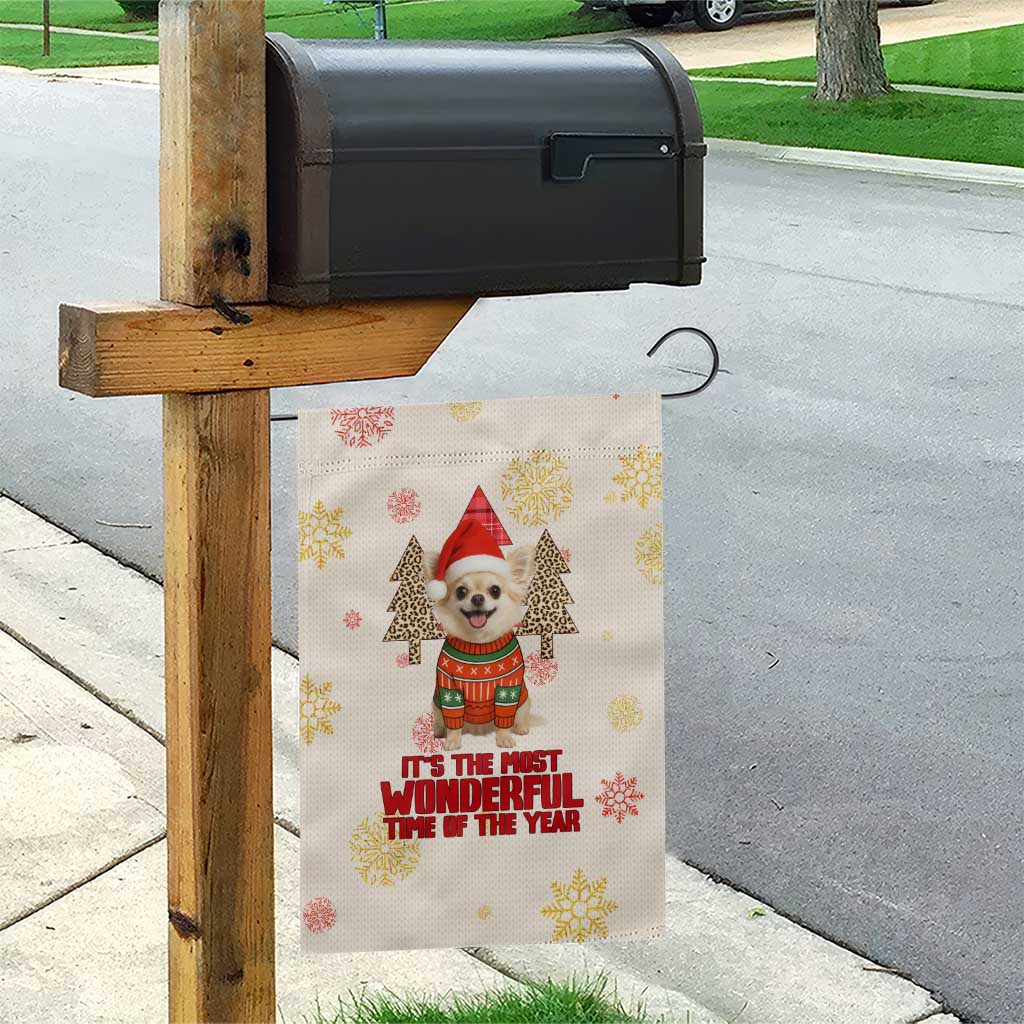 Chihuahua The Most Beautiful Time Xmas Christmas Garden Flag Xmas Holiday Patterns - Wonder Print Shop