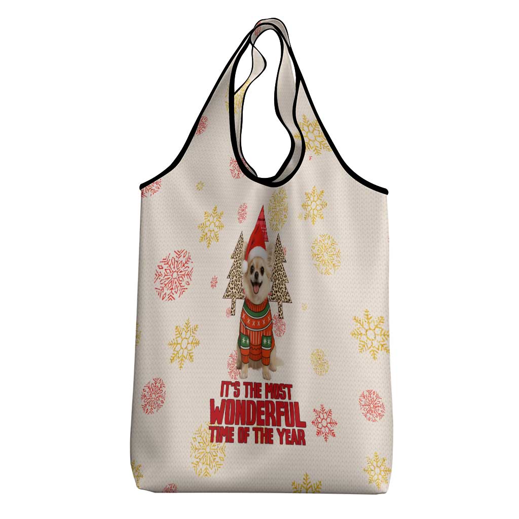 Chihuahua The Most Beautiful Time Xmas Christmas Grocery Bag Xmas Holiday Patterns - Wonder Print Shop