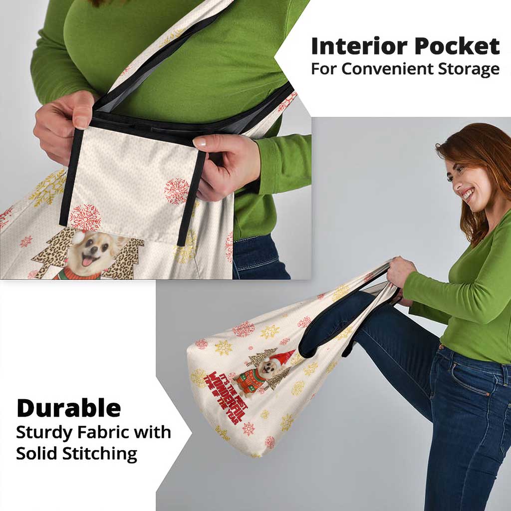 Chihuahua The Most Beautiful Time Xmas Christmas Grocery Bag Xmas Holiday Patterns - Wonder Print Shop