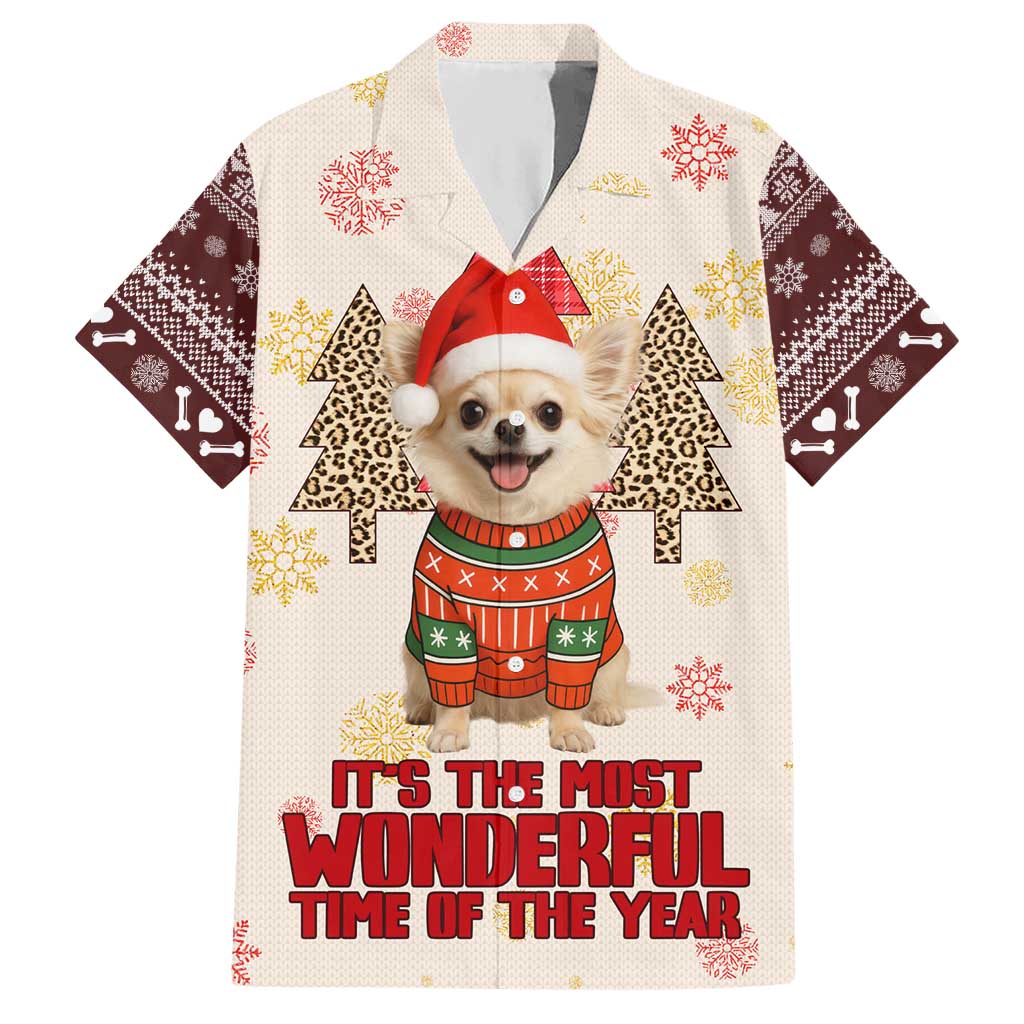 Chihuahua The Most Beautiful Time Xmas Christmas Hawaiian Shirt Xmas Holiday Patterns - Wonder Print Shop
