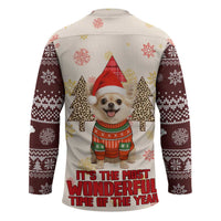 Chihuahua The Most Beautiful Time Xmas Christmas Hockey Jersey Xmas Holiday Patterns - Wonder Print Shop