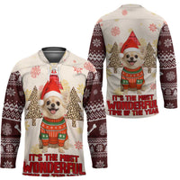 Chihuahua The Most Beautiful Time Xmas Christmas Hockey Jersey Xmas Holiday Patterns - Wonder Print Shop