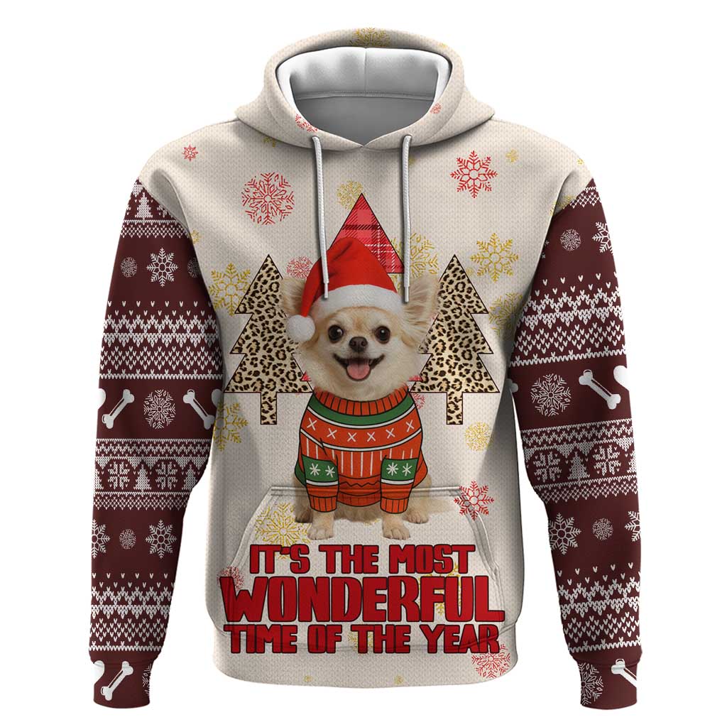 Chihuahua The Most Beautiful Time Xmas Christmas Hoodie Xmas Holiday Patterns - Wonder Print Shop