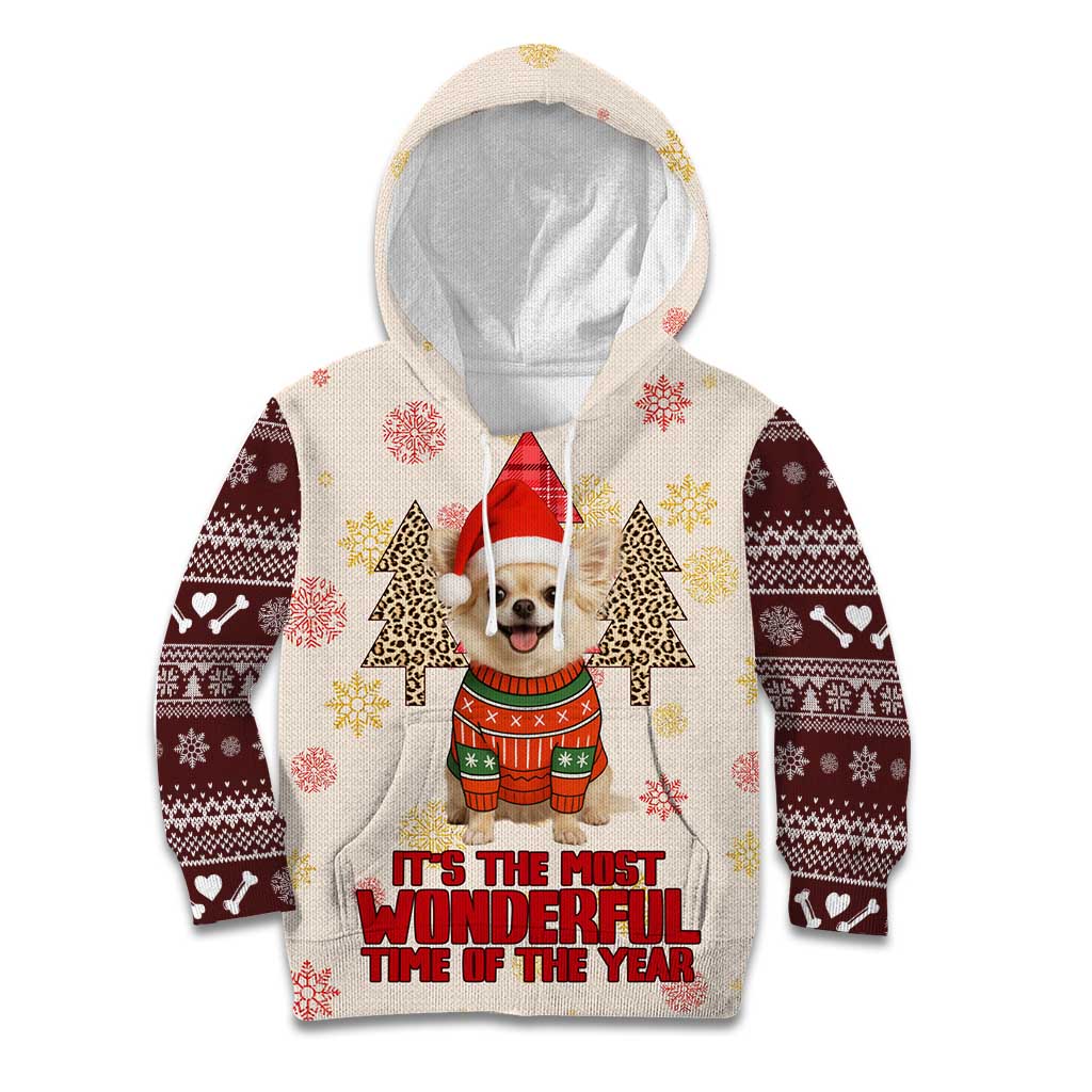 Chihuahua The Most Beautiful Time Xmas Christmas Kid Hoodie Xmas Holiday Patterns - Wonder Print Shop