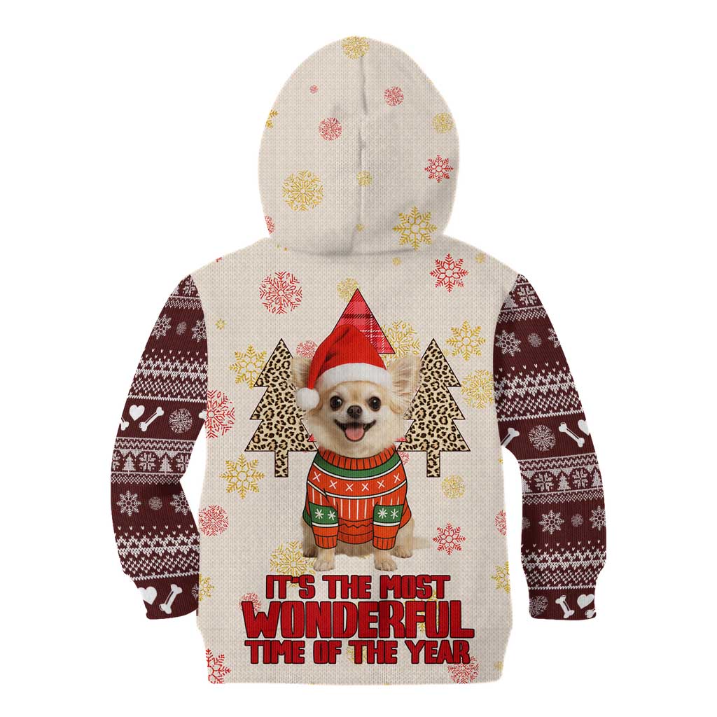 Chihuahua The Most Beautiful Time Xmas Christmas Kid Hoodie Xmas Holiday Patterns - Wonder Print Shop