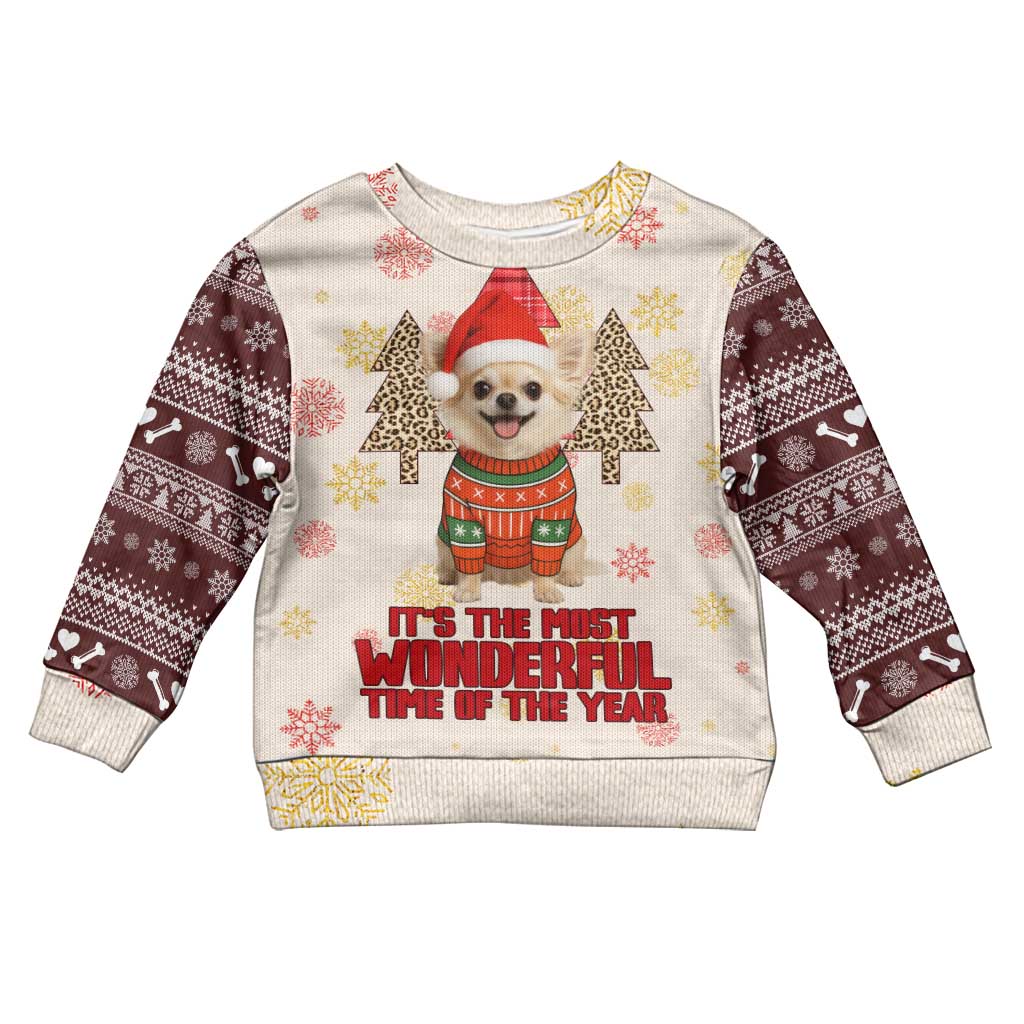 Chihuahua The Most Beautiful Time Xmas Christmas Kid Ugly Christmas Sweater Xmas Holiday Patterns - Wonder Print Shop