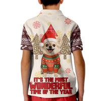 Chihuahua The Most Beautiful Time Xmas Christmas Kid Polo Shirt Xmas Holiday Patterns - Wonder Print Shop