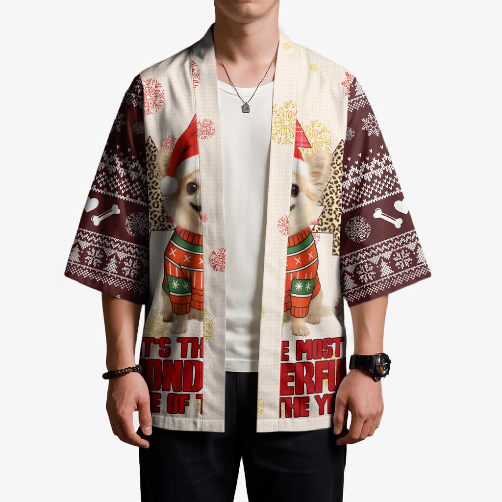 Chihuahua The Most Beautiful Time Xmas Christmas Kimono Xmas Holiday Patterns - Wonder Print Shop