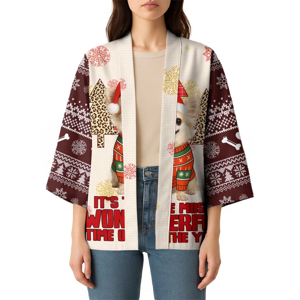 Chihuahua The Most Beautiful Time Xmas Christmas Kimono Xmas Holiday Patterns - Wonder Print Shop