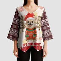 Chihuahua The Most Beautiful Time Xmas Christmas Kimono Sleeve Blouse Xmas Holiday Patterns - Wonder Print Shop