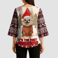 Chihuahua The Most Beautiful Time Xmas Christmas Kimono Sleeve Blouse Xmas Holiday Patterns - Wonder Print Shop
