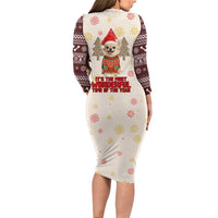 Chihuahua The Most Beautiful Time Xmas Christmas Long Sleeve Bodycon Dress Xmas Holiday Patterns - Wonder Print Shop