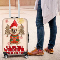 Chihuahua The Most Beautiful Time Xmas Christmas Luggage Cover Xmas Holiday Patterns - Wonder Print Shop