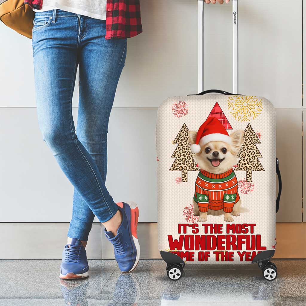 Chihuahua The Most Beautiful Time Xmas Christmas Luggage Cover Xmas Holiday Patterns - Wonder Print Shop