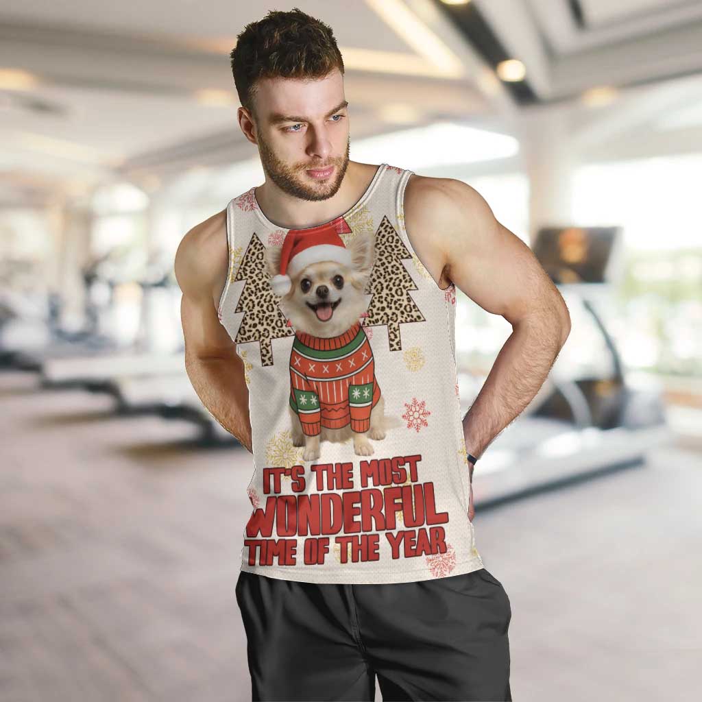 Chihuahua The Most Beautiful Time Xmas Christmas Men Tank Top Xmas Holiday Patterns - Wonder Print Shop