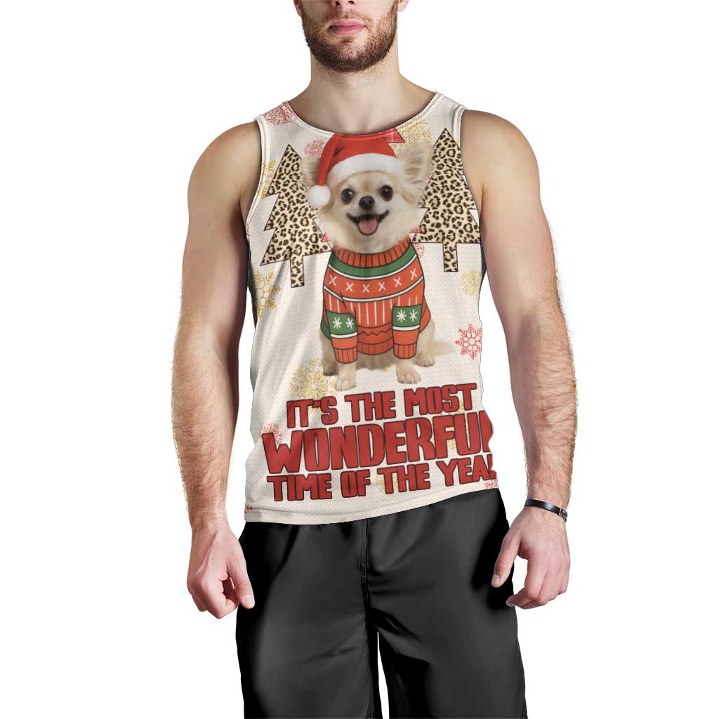 Chihuahua The Most Beautiful Time Xmas Christmas Men Tank Top Xmas Holiday Patterns - Wonder Print Shop