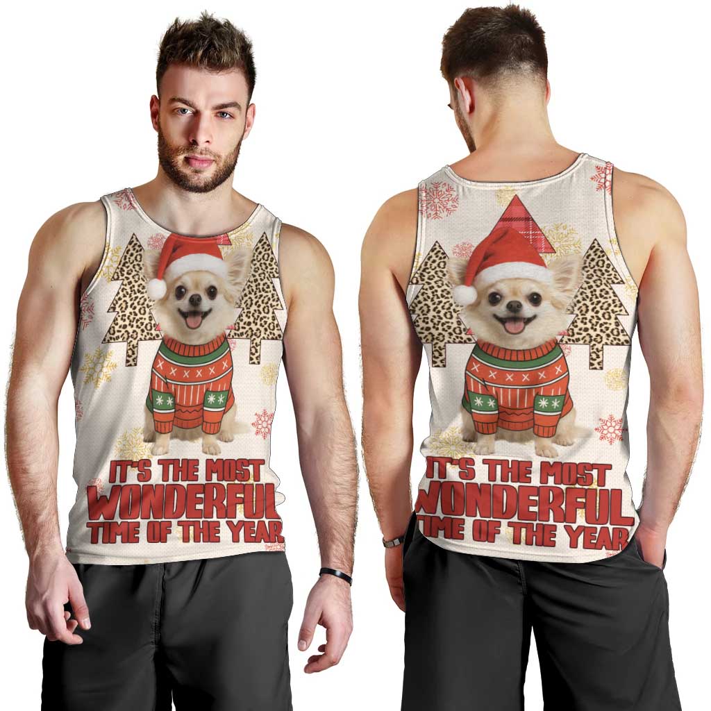 Chihuahua The Most Beautiful Time Xmas Christmas Men Tank Top Xmas Holiday Patterns - Wonder Print Shop