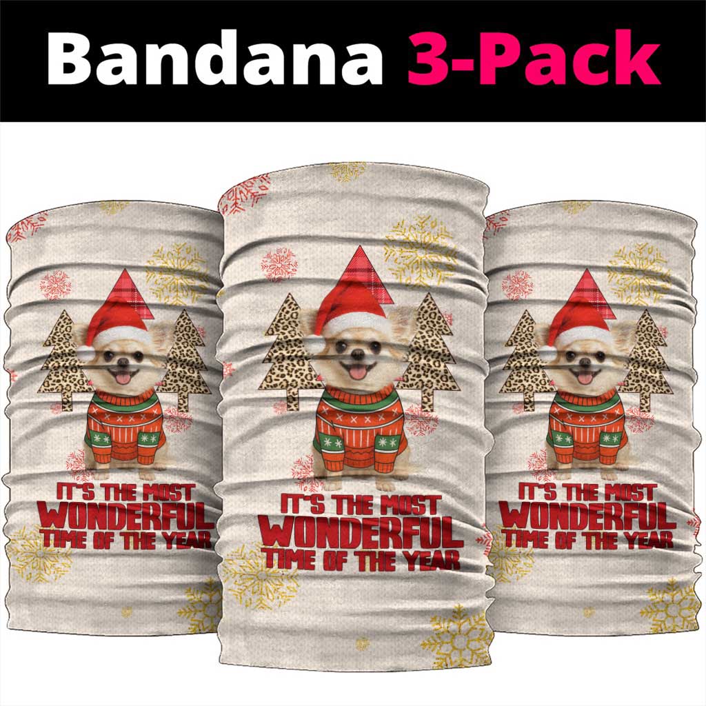 Chihuahua The Most Beautiful Time Xmas Christmas Neck Gaiter Xmas Holiday Patterns - Wonder Print Shop