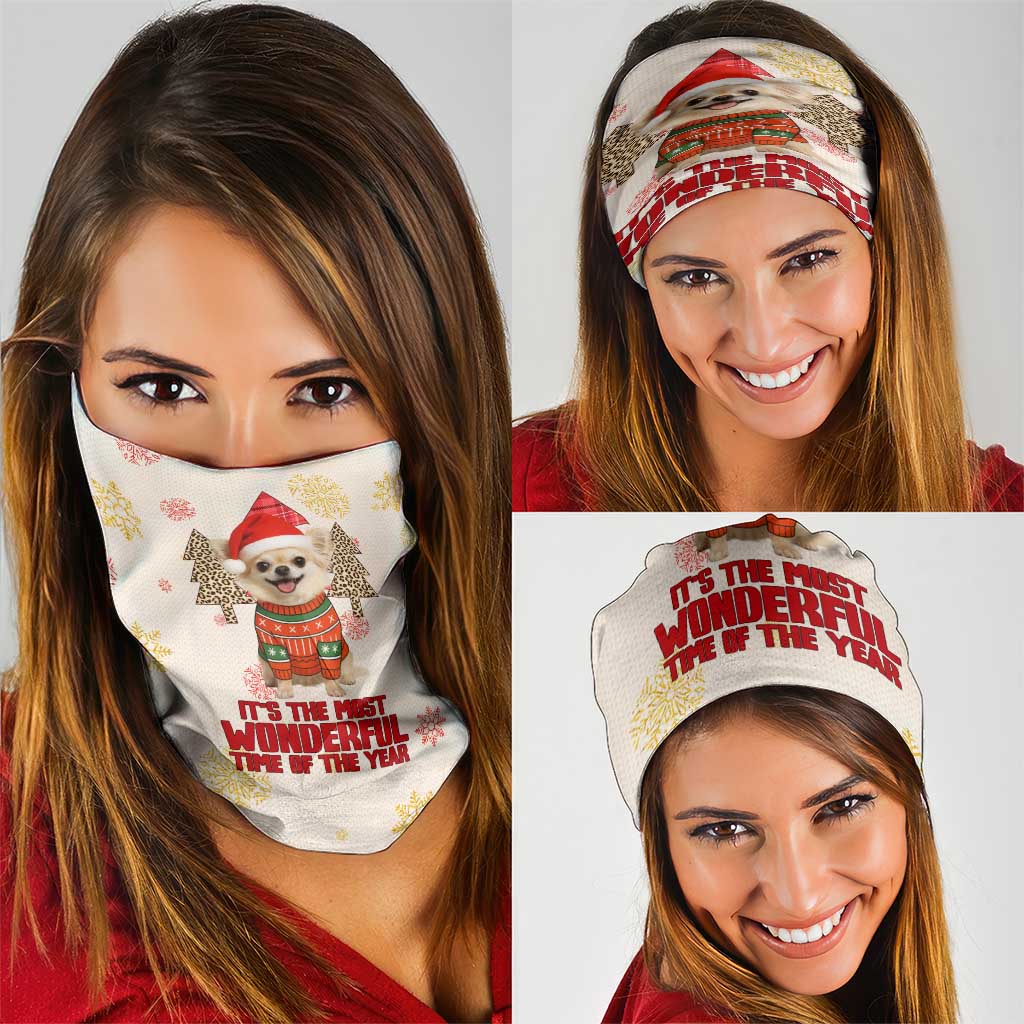 Chihuahua The Most Beautiful Time Xmas Christmas Neck Gaiter Xmas Holiday Patterns - Wonder Print Shop