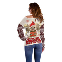 Chihuahua The Most Beautiful Time Xmas Christmas Off Shoulder Sweater Xmas Holiday Patterns - Wonder Print Shop