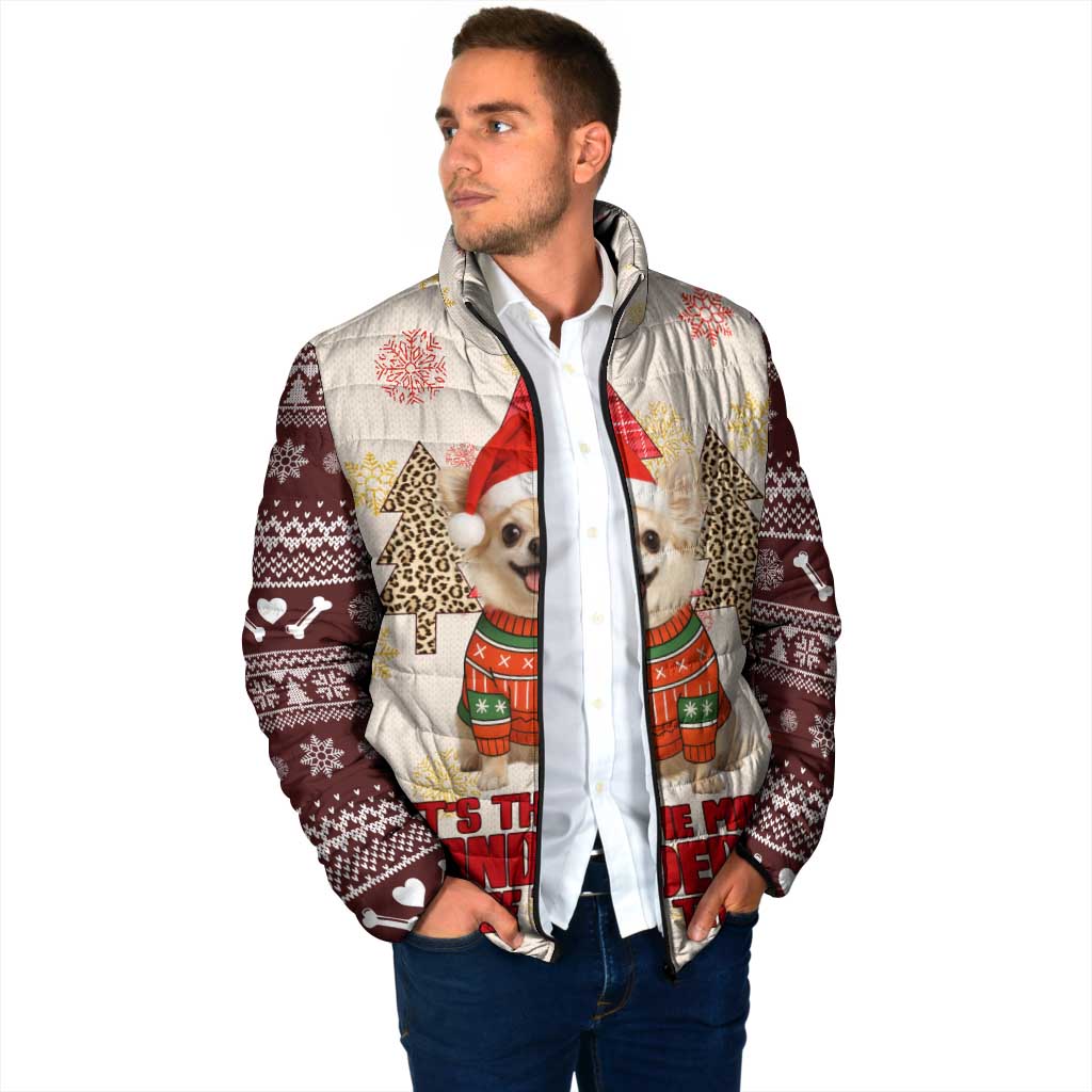 Chihuahua The Most Beautiful Time Xmas Christmas Padded Jacket Xmas Holiday Patterns - Wonder Print Shop