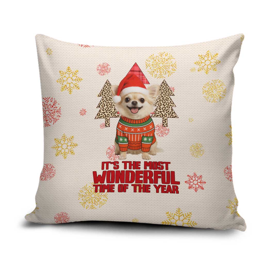Chihuahua The Most Beautiful Time Xmas Christmas Pillow Cover Xmas Holiday Patterns - Wonder Print Shop