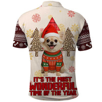 Chihuahua The Most Beautiful Time Xmas Christmas Polo Shirt Xmas Holiday Patterns - Wonder Print Shop